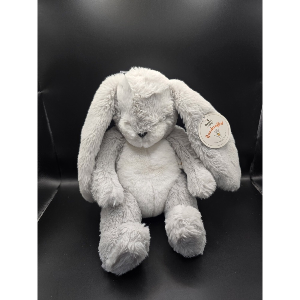 Bunnies by the Bay Bunny Little Nibble Baby Lovey Plush Gray White NWT
